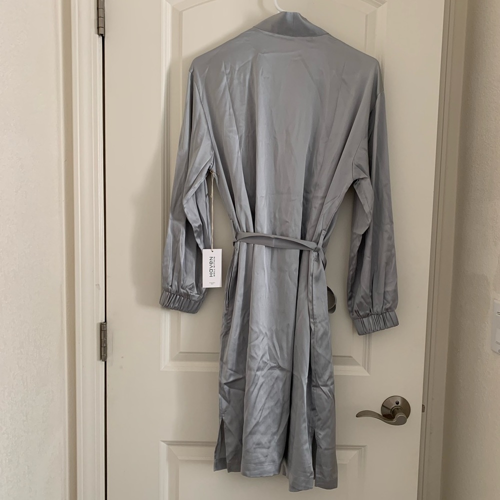 NWT TALBOTS Luxury Silk Robe XS Puff Sleeve Sleepwear - Picture 3 of 4